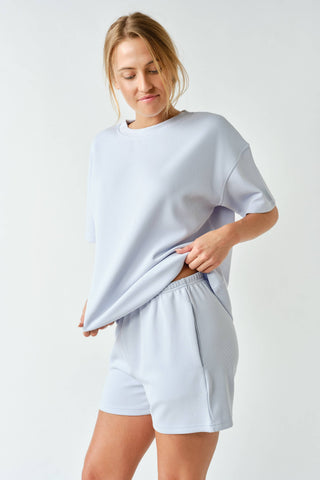 Luxe Sand Wash Rib Classic Tee Set