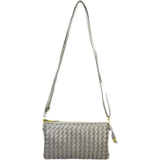 Kathy Woven Three Compartment Clutch/Crossbody Bag