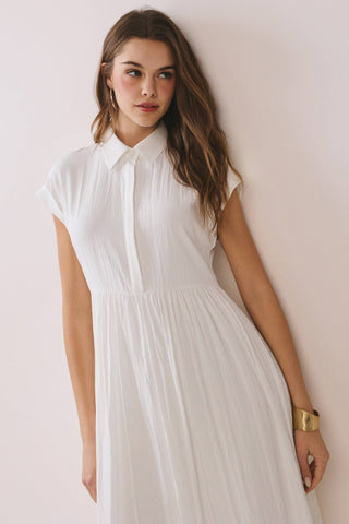 Classic Shirt Pleated Dress