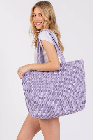 Crochet Straw Tote Bag