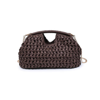 Abigail Straw Clutch Bag With Chain Strap