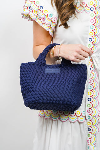 Navy Woven Mini Tote