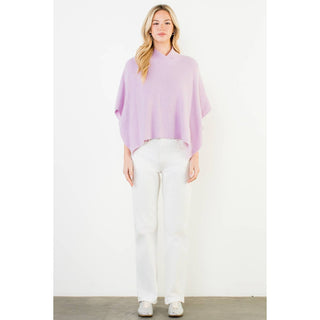 Ribbed Knit Poncho Top