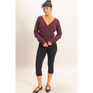 Wrap V Neck Sweater