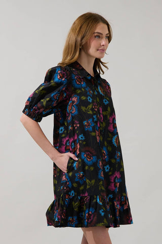 Levy Button Down Shift Dress Duna Floral