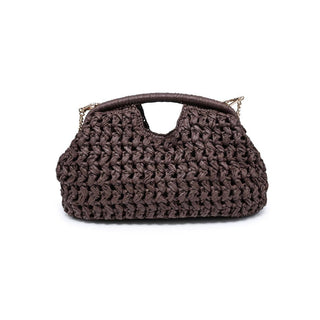 Abigail Straw Clutch Bag With Chain Strap