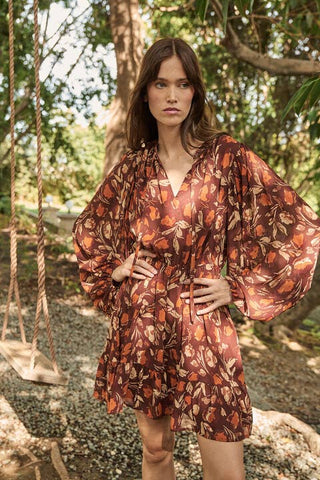 Paxton Balloon Sleeve Mini Dress Autumn