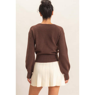 Wrap V Neck Sweater