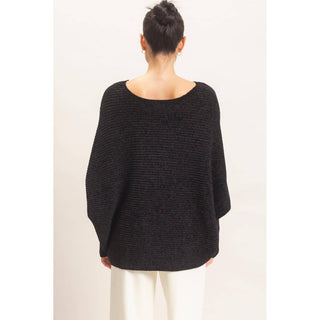 Chenille Boat Neck Dolman Sleeve Sweater