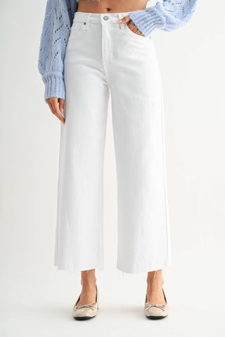Scissor Cut Wide Leg - Optic White