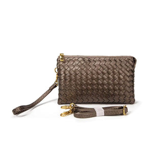 Kathy Woven Three Compartment Clutch/Crossbody Bag