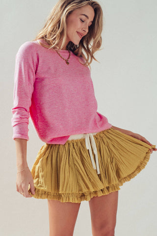 Varsity Crewneck Knit Pullover