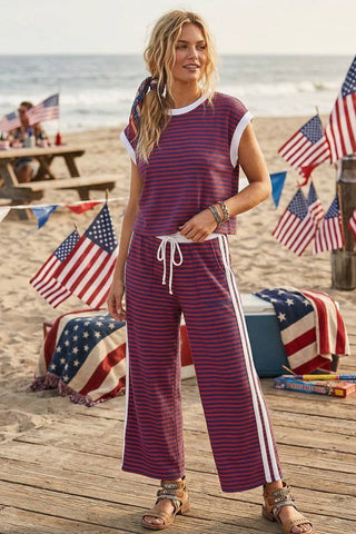 Ribbed Striped 4th of July Lounge Set