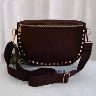 Carina Suede Studded Crossbody Bag