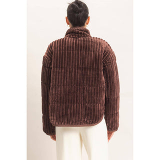 Quilted Corduroy Zip-Up Jacket