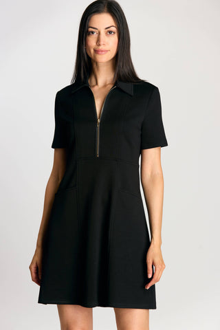 Butter Modal Quarter Zip Short Sleeve Dress