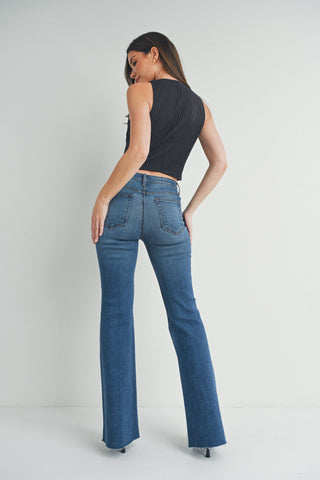 Mid Rise Straight Bootcut Jeans