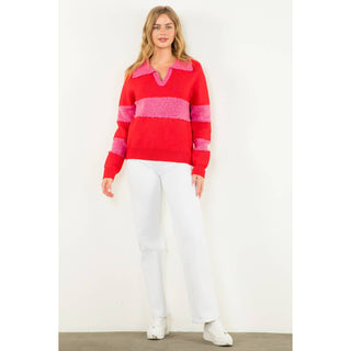 Collared Colorblock Sweater