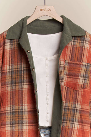 Reversible Corduroy and Plaid Flannel Shacket