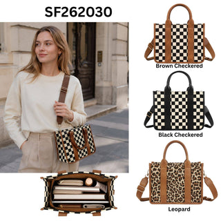 Boston Canvas Tote Crossbody Bag