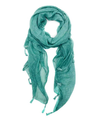 Solid Tassel-Trim Scarf