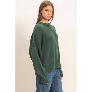Ribbed Crew Neck Sweater