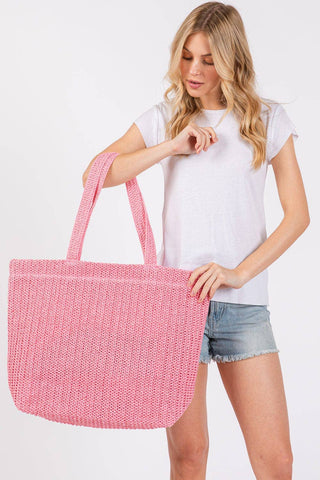 Crochet Straw Tote Bag