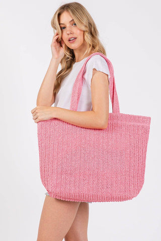 Crochet Straw Tote Bag