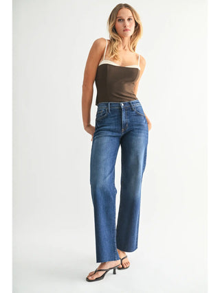 Slim Palazzo Scissor Cut Denim