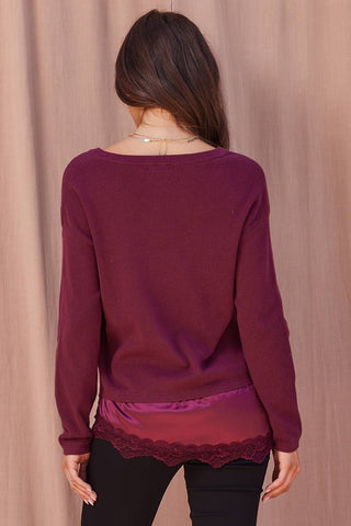 Emma Lace Hem V-Neck Top