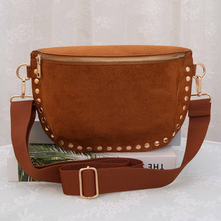 Carina Suede Studded Crossbody Bag