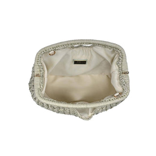Abigail Straw Clutch Bag With Chain Strap