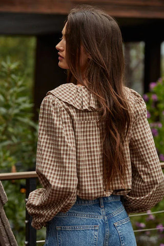Gingham Ruffled Top