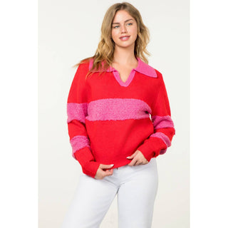 Collared Colorblock Sweater