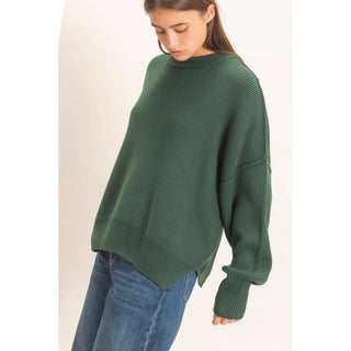 Ribbed Crew Neck Sweater