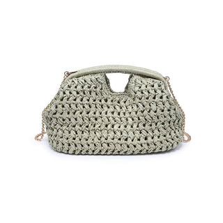 Abigail Straw Clutch Bag With Chain Strap