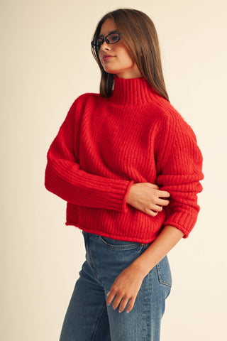 Brushed Mock Neck Sweater