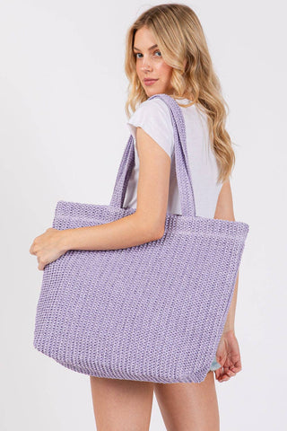 Crochet Straw Tote Bag