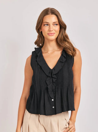 Terra Ruffle Pintuck Top