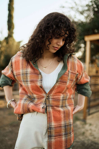 Reversible Corduroy and Plaid Flannel Shacket