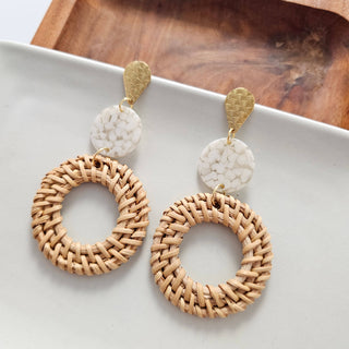 Lana Earrings - Dark Rattan