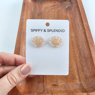 Seashell Studs - Pink Pearl