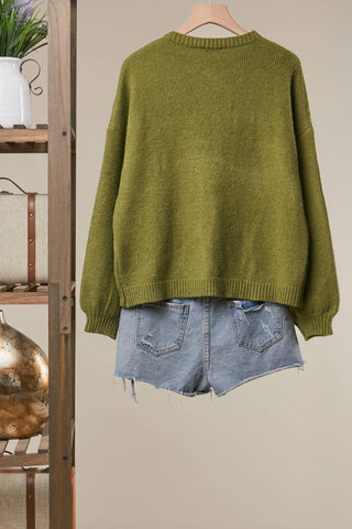 Embroidered Butterfly Crewneck Sweater