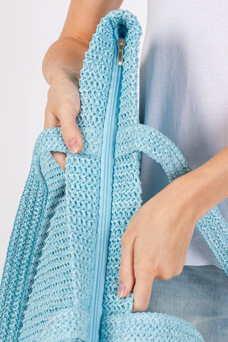 Crochet Straw Tote Bag
