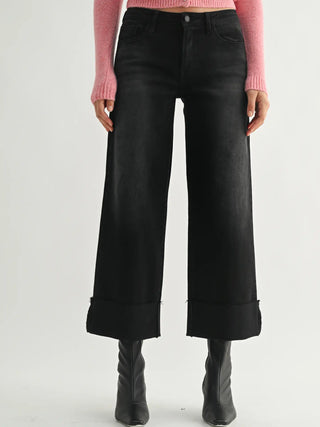 Scissor Cut Cuffed Wide Leg