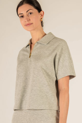 Butter Modal Short Sleeve Quarter Zip Top