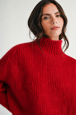 Brushed Mock Neck Sweater