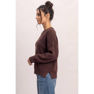 Ribbed Crew Neck Sweater