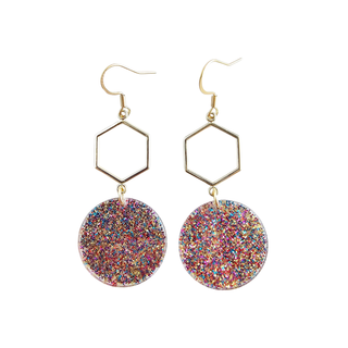 Layla Earrings - Rainbow Glitter