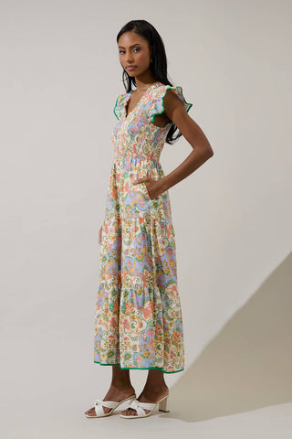 Sunfire Tiered Midi Dress Zamara Floral